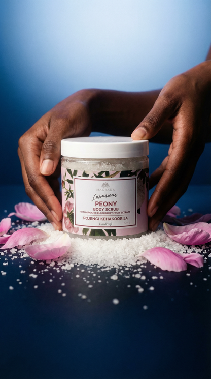 Magrada Peony Body Scrub – Meersalz & Bio-Fruchtöle (250 ml)